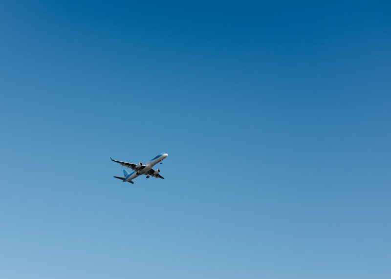 blue sky plane travel