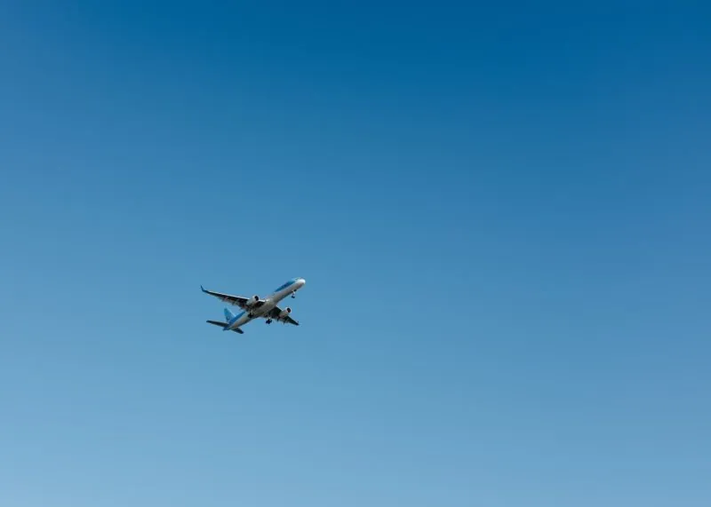 blue sky plane travel