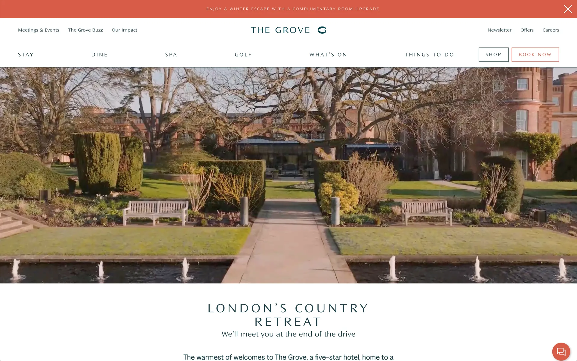 The Grove hotel web design