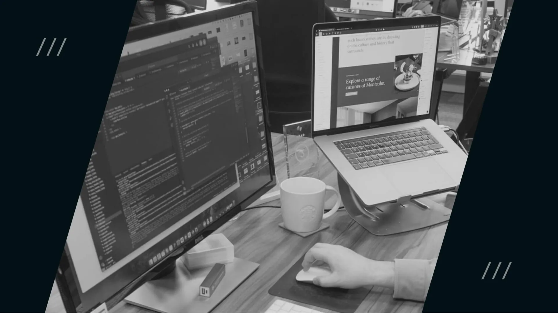 A developer coding a website