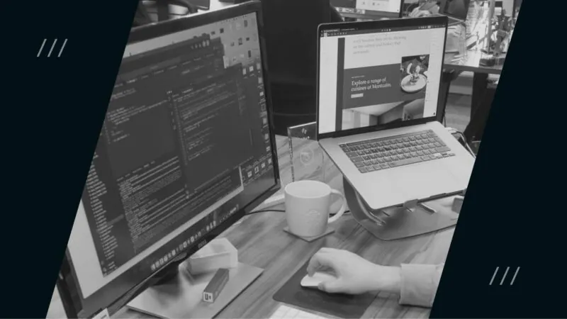 A developer coding a website